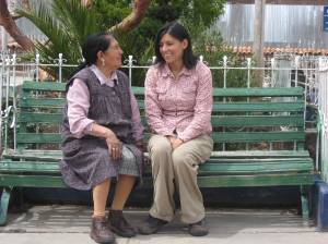 Patricia and "mama Vicky" in Accha, Peru