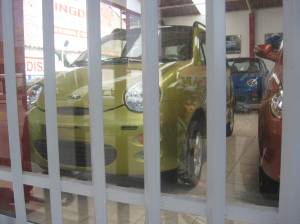 New Chery cars at a Peruvian dealership