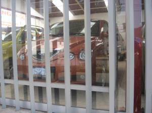 New Chery cars at a Peruvian dealership