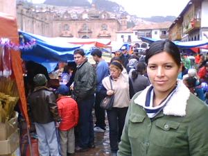 Last minute Christmas shopping at the Plaza de Armas in Cusco, Peru.
