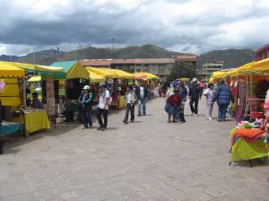 Sundays the market is rather quiet, on Saturdays it's busier