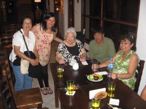 Carlos, the owner of La Taberna, with Patricia and other friends.