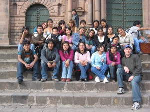 ESL students and me, in jeans and sneakers