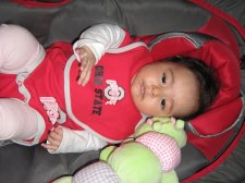 Brianna Nayaraq in her Ohio State outfit