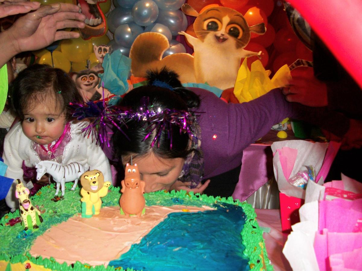 Taking a bite of cake!