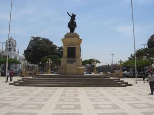 Plaza de Armas, or main square, in Pisco, Peru